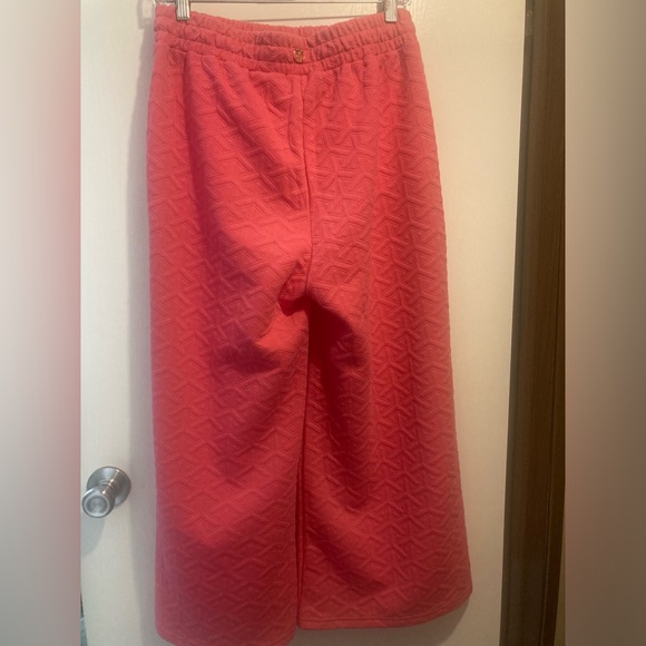 Simply Southern Coral Wide-Leg Pants with Pearl Accents - Picture 2 of 7